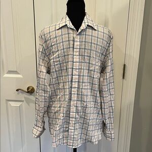 Faherty Blue and White Checkered Men's Shirt